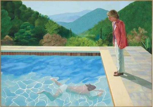  《艺术家肖像（有两个人的泳池）》，1972