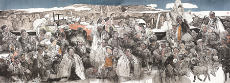  山高水长（中国画）　李宽