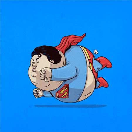 美画家绘制经典卡通人物吃胖形象爆红组图