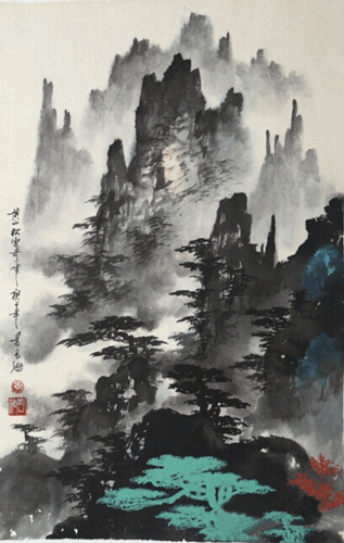 景長海的《黃山松雲奇峰》 68x44cm 起拍價:rmb 1,000