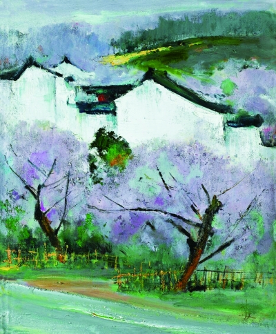 傍水人家(油画 73×60.5厘米 2004年 苏天赐