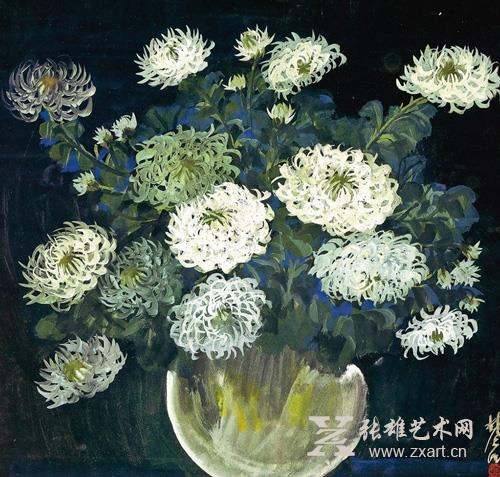 林風眠(1900-1991)《菊花》