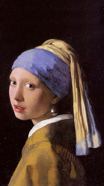 1665年《戴珍珠耳环的少女》,现存于海牙的毛里茨住宅