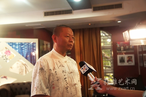 书法家万峰与张雄艺术网签订保真协议