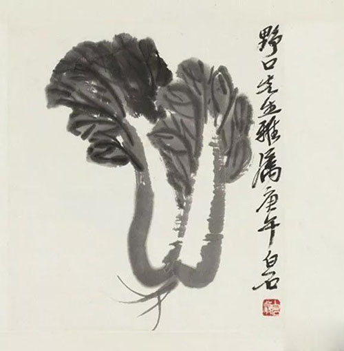 齐白石《白菜》 1930年作 野口勇博物馆藏