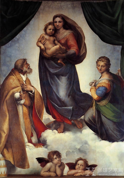   西斯廷圣母 意大利 拉斐尔 布上油彩 纵265×横196厘米 德累斯顿国家美术馆藏