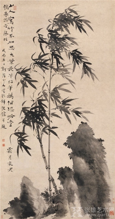 清 华岩(1682～1756《墨竹》